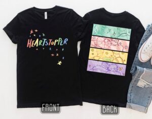 Front and Back Heartstopper Tshirt, Aesthetic Lgbtq Comic Novel Shirt