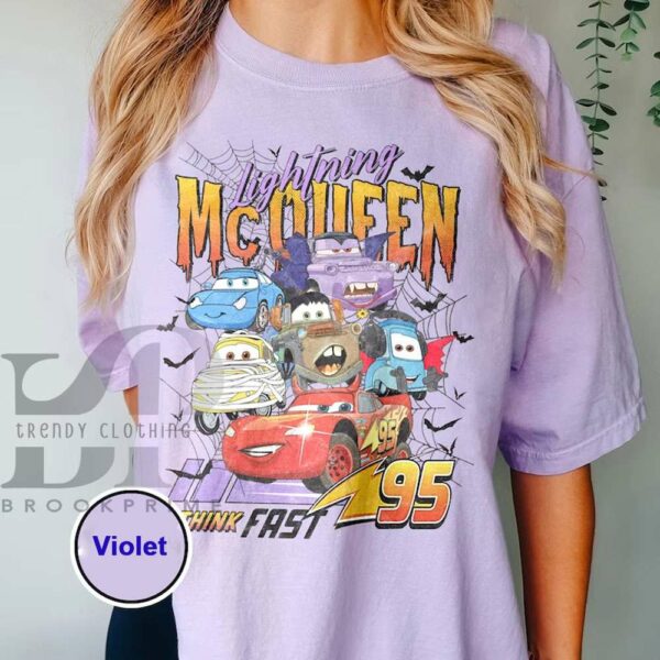 Retro Disney Lightning Mcqueen Pixar Cars Halloween Shirt