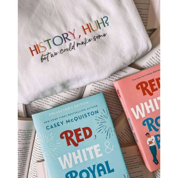 History Huh? Red, White And Royal Blue Embroidered Sweater