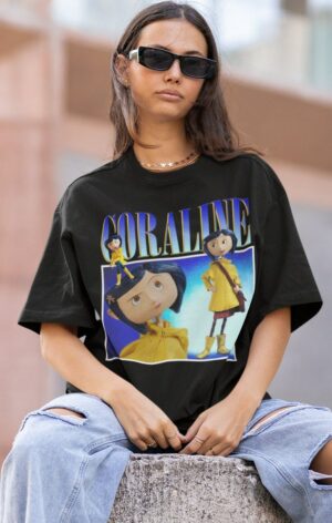 Coraline T-Shirt TV series Funny Retro