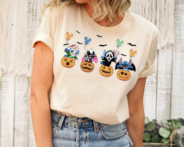 Disneyland Stitch Halloween Horror Pumkin Shirt