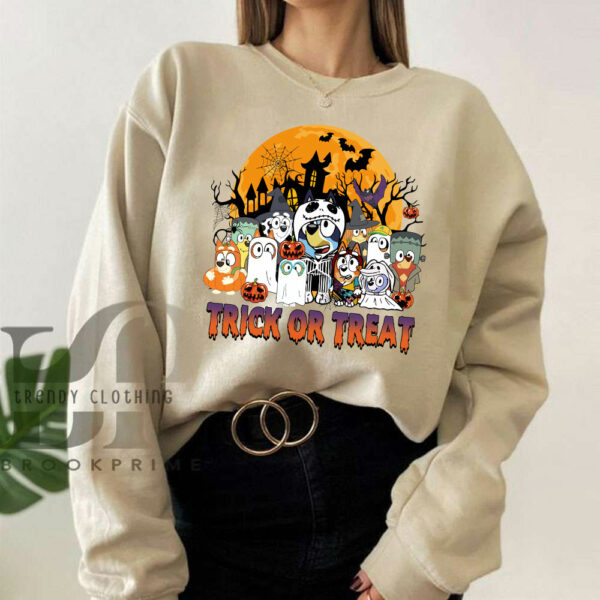 Disney Bluey Family Treat Or Trick Halloween Sweatshirt