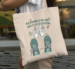 Heartstopper Leaves And Cute Shoes Canvas Tote Bag
