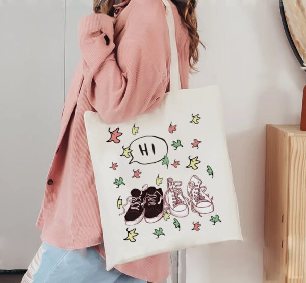 Heartstopper Leaves Hi Cute Shoes Canvas Tote Bag