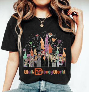 Vintage Disney Princess Castle Walt Disney World Halloween Shirt