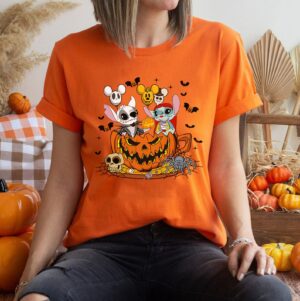 Vintage Disney Stitch Jack Skellington Halloween Shirt