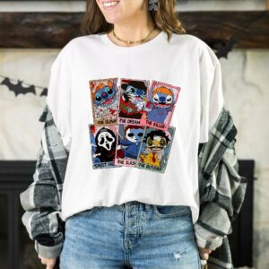 Vintage Stitch Horror Character Tarot Card Shirt