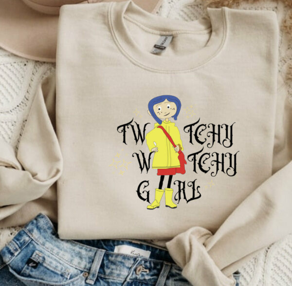 Twitchy Witchy Girl Coraline Sweatshirt Halloween Shirt