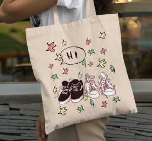Heartstopper Leaves Hi Cute Shoes Canvas Tote Bag