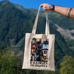 Horror Movie Characters Halloween The Eras Tour Canvas Tote Bag