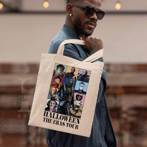 Horror Movie Characters Halloween The Eras Tour Canvas Tote Bag