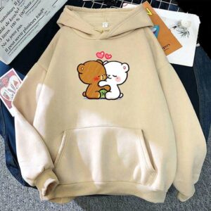 Couple Cute Mocha n Milk Bear Embroidery Sweatshirt 2