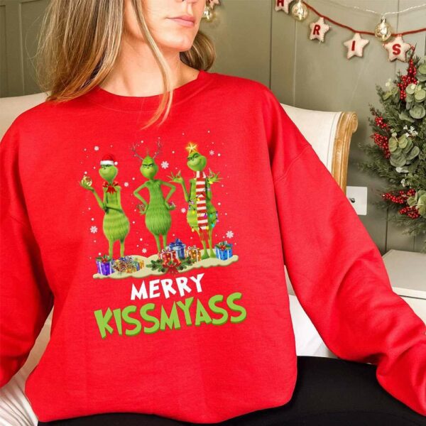 Merry Kissmyass Grinch Christmas Sweatshirt