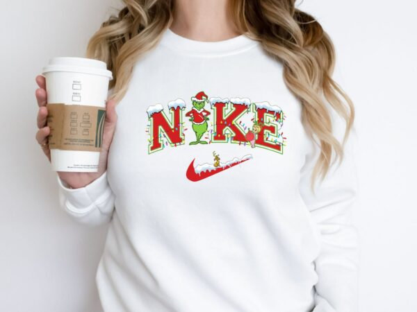 Grinch Nike Snowman Christmas Sweatshirt