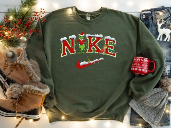 Grinch Nike Snowman Christmas Sweatshirt