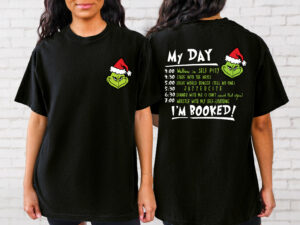 2 Side Grinch My Day I'm Booked Pocket Size Sweatshirt