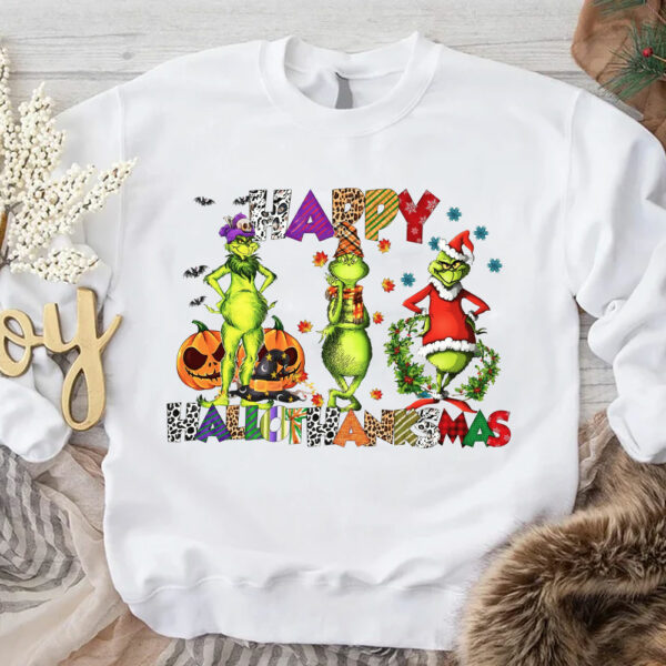 Happy Hallothanksmas Grinch Sweatshirt Hoodie Shirt