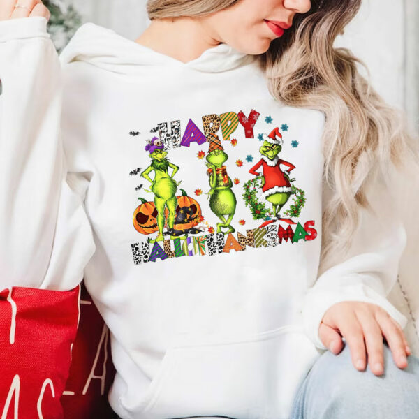 Happy Hallothanksmas Grinch Sweatshirt Hoodie Shirt