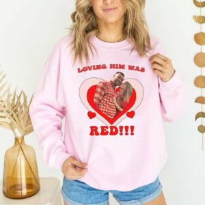 Loving Him Was Red Sweatshirt, Taylor Kelce Kiss Shirt, Swiftie Red Sweatshirt, Swiftie Shirt , Travis Football Era, Kansas Football 87