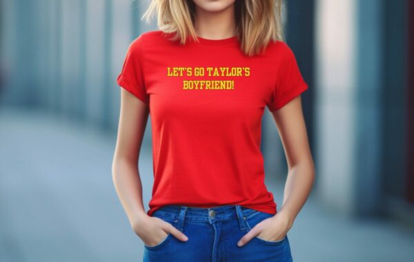 Taylor Swift Boyfriend Travis Kelce Inspired Unisex T-Shirt Swiftie Collectible Gift For Swifties Crewneck Red With Slogan