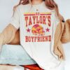 Taylor Swift Boyfriend Travis Kelce Inspired Unisex T-Shirt Swiftie Collectible Gift For Swifties Crewneck Red With Slogan