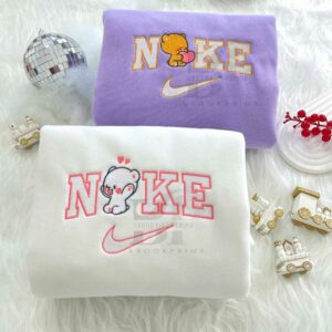 Cute Mocha and Milk Embroidery Nike Sweater 02
