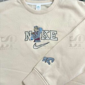 Brookprime Official Fronzen Kristoff and Anna Nike Couple Embroidery Sweatshirt