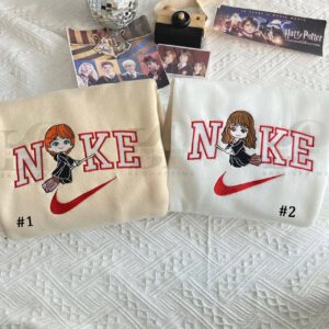 Brookprime Official Ron Weasley and Hermione Nike Couple Embroidery Sweatshirt